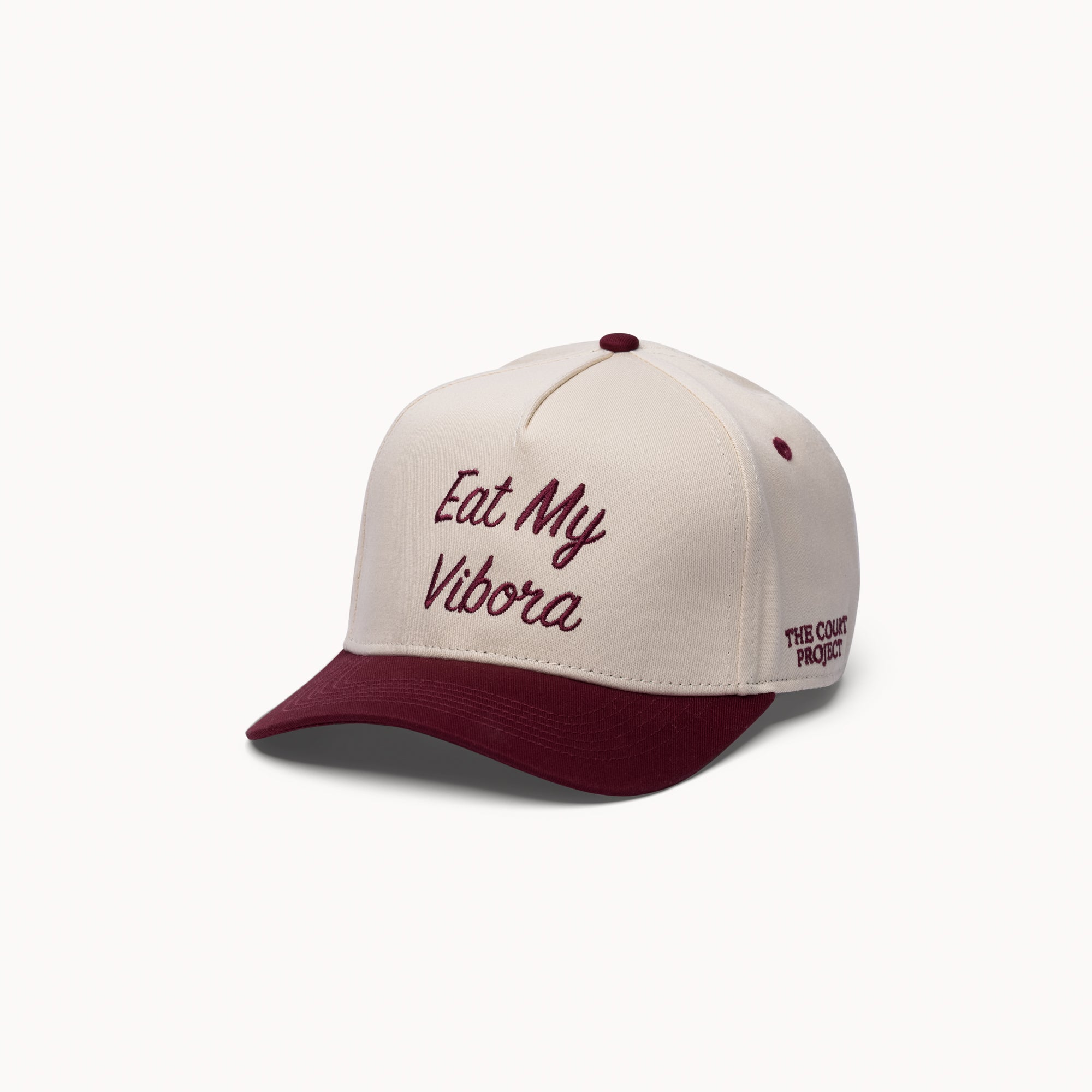 Eat My Vibora Cap - Burgundy Cotton Twill Snapback – The Court Project